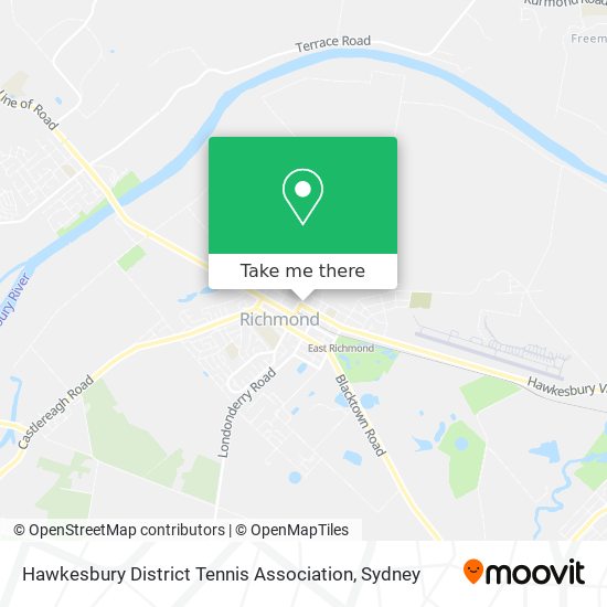 Hawkesbury District Tennis Association map