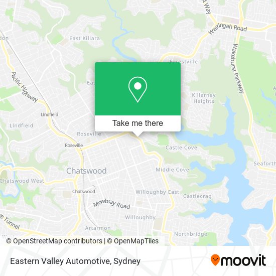 Mapa Eastern Valley Automotive