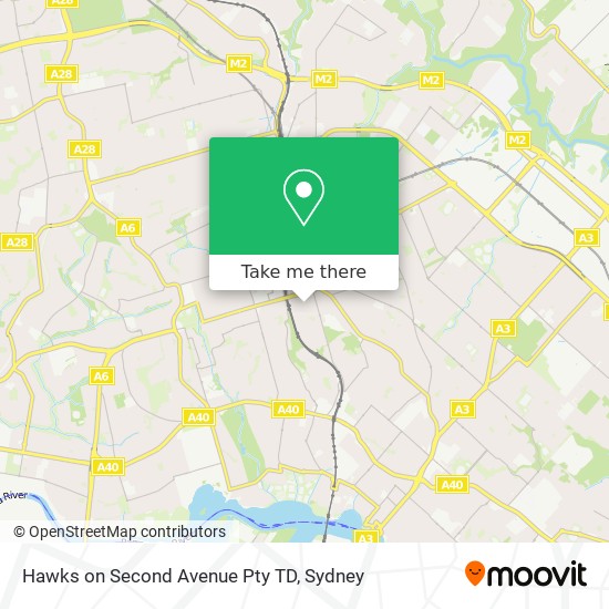 Hawks on Second Avenue Pty TD map