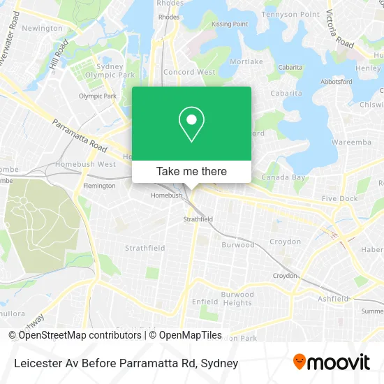 Leicester Av Before Parramatta Rd map