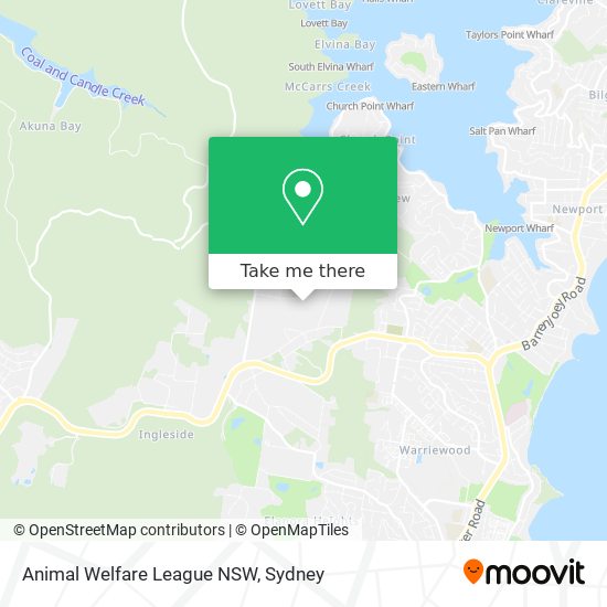 Mapa Animal Welfare League NSW