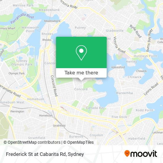 Frederick St at Cabarita Rd map