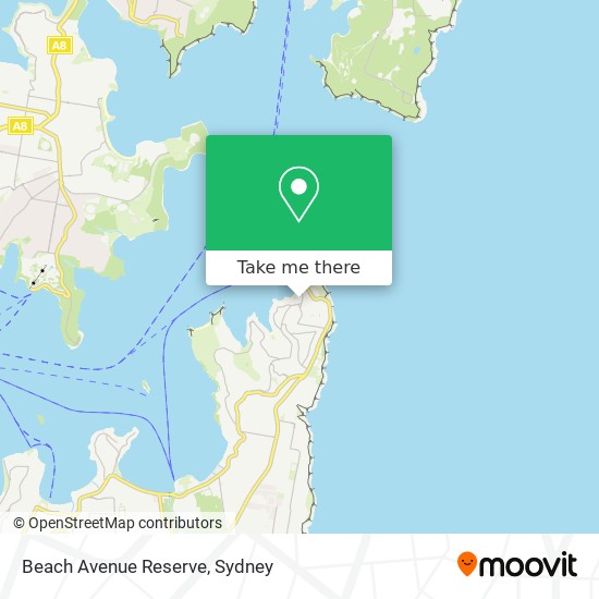 Mapa Beach Avenue Reserve