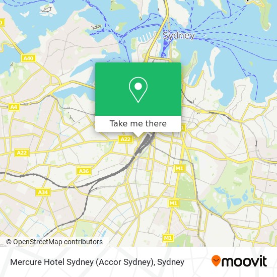 Mapa Mercure Hotel Sydney (Accor Sydney)