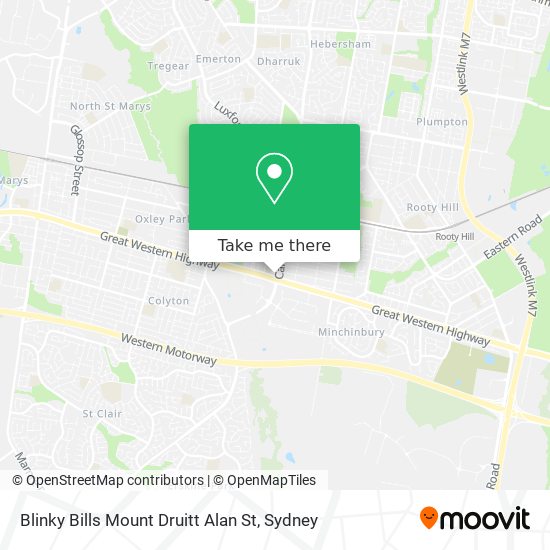 Blinky Bills Mount Druitt Alan St map