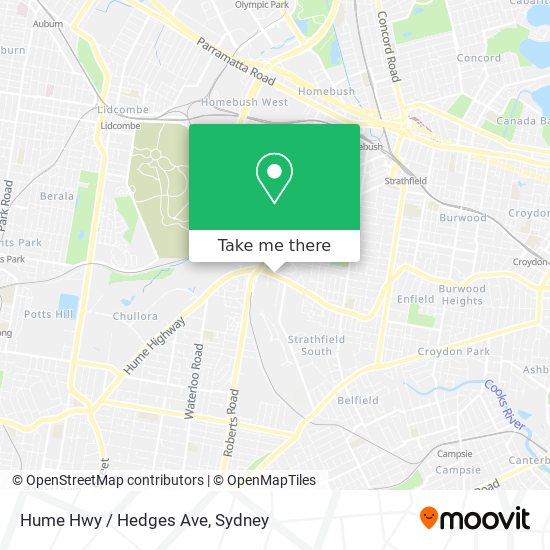 Hume Hwy / Hedges Ave map