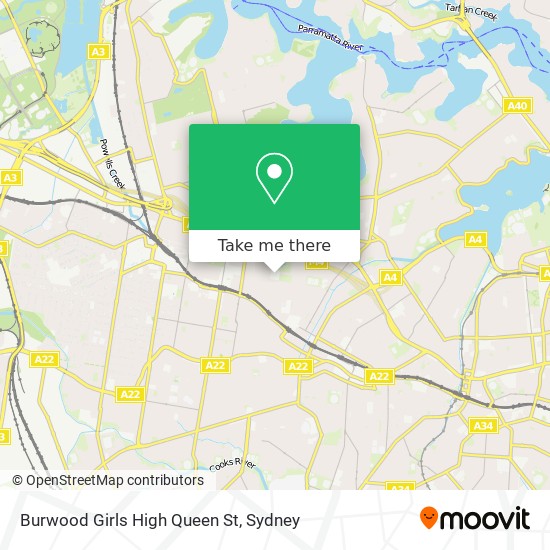 Mapa Burwood Girls High Queen St