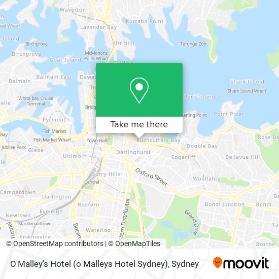 Mapa O'Malley's Hotel (o Malleys Hotel Sydney)