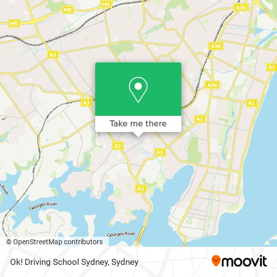 Mapa Ok! Driving School Sydney