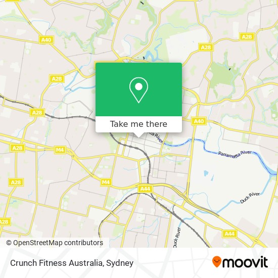 Mapa Crunch Fitness Australia