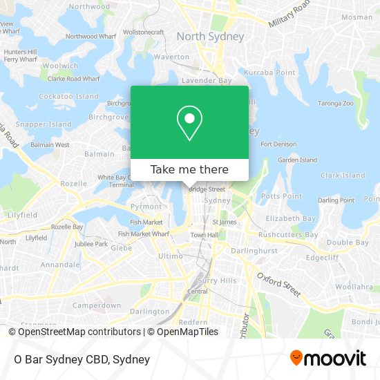 O Bar Sydney CBD map