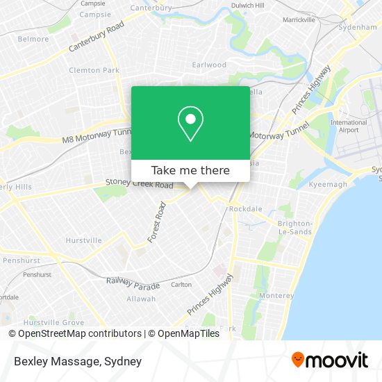 Bexley Massage map