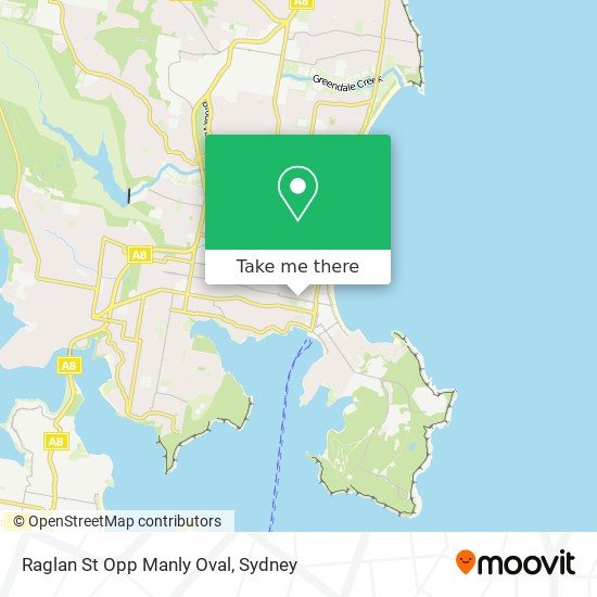 Raglan St Opp Manly Oval map