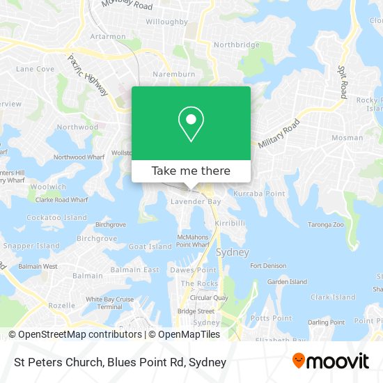 St Peters Church, Blues Point Rd map