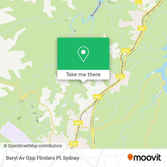 Beryl Av Opp Flinders Pl map