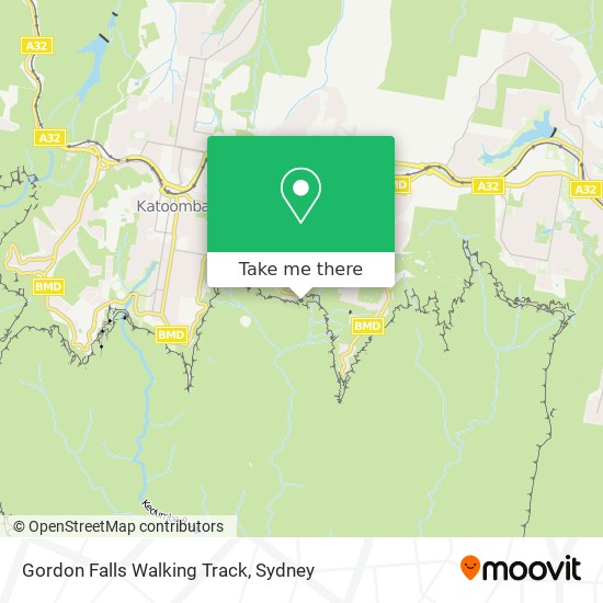 Mapa Gordon Falls Walking Track