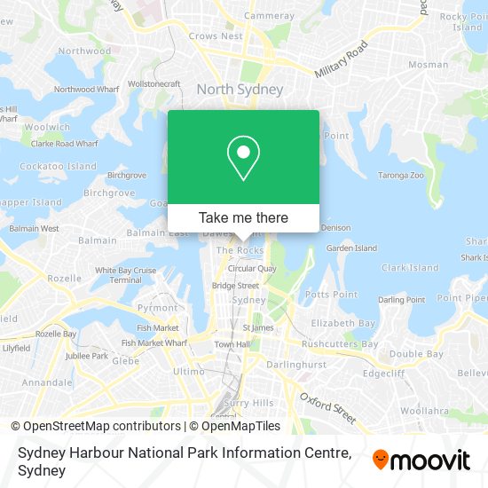 Sydney Harbour National Park Information Centre map