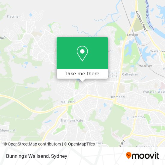 Mapa Bunnings Wallsend