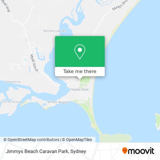 Jimmys Beach Caravan Park map