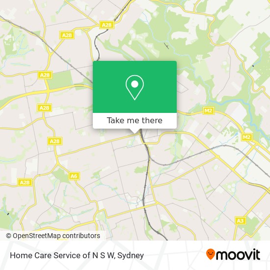 Home Care Service of N S W map