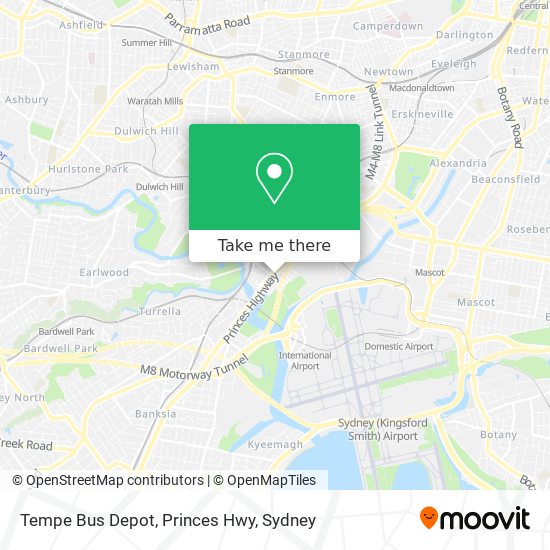 Tempe Bus Depot, Princes Hwy map