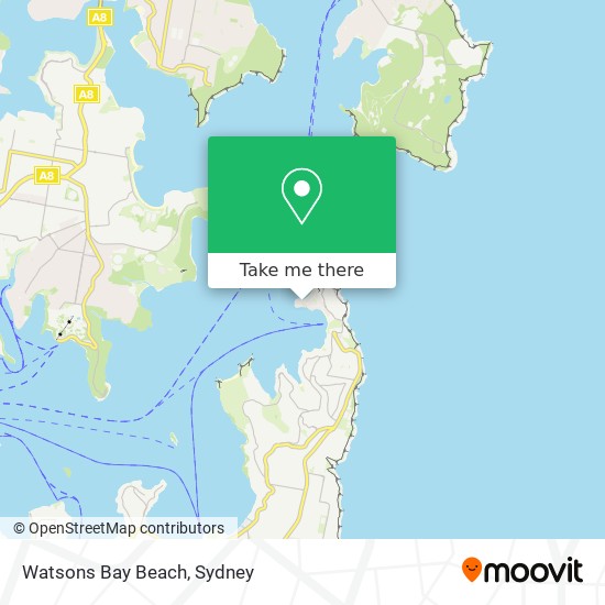 Mapa Watsons Bay Beach