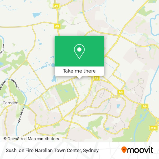 Sushi on Fire Narellan Town Center map