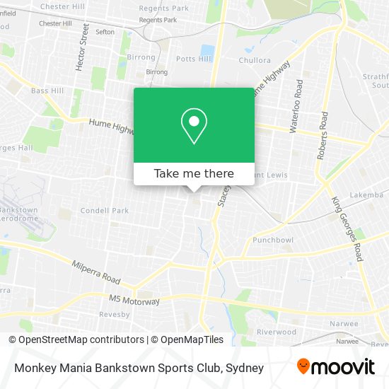 Mapa Monkey Mania Bankstown Sports Club