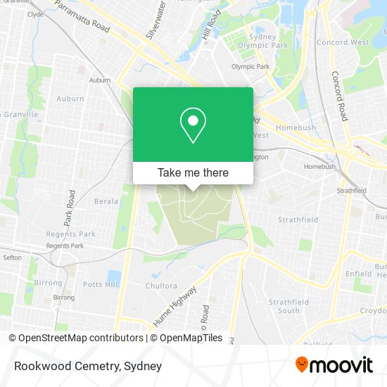 Rookwood Cemetry map