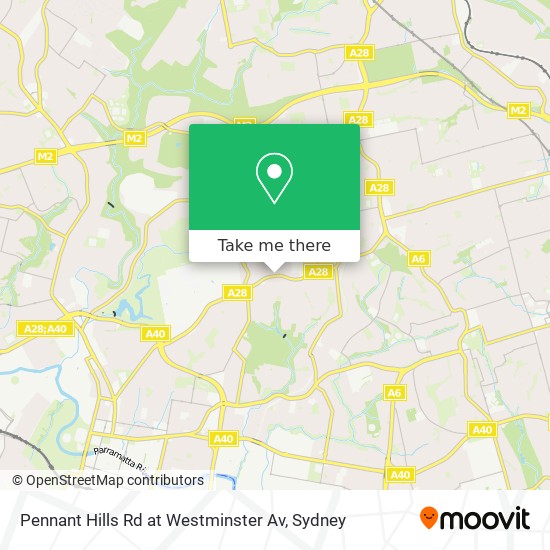 Pennant Hills Rd at Westminster Av map