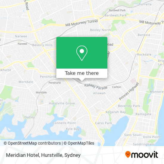Meridian Hotel, Hurstville map