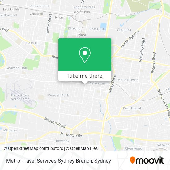 Metro Travel Services Sydney Branch map