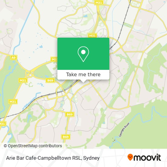 Arie Bar Cafe-Campbelltown RSL map