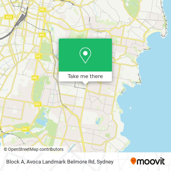 Block A, Avoca Landmark Belmore Rd map