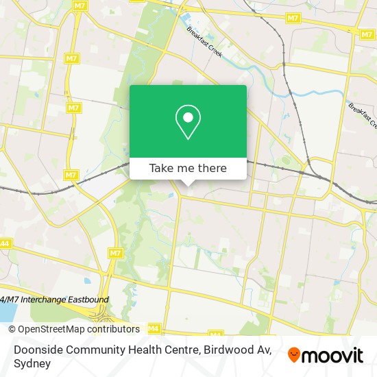 Doonside Community Health Centre, Birdwood Av map