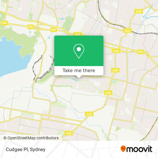 Cudgee Pl map