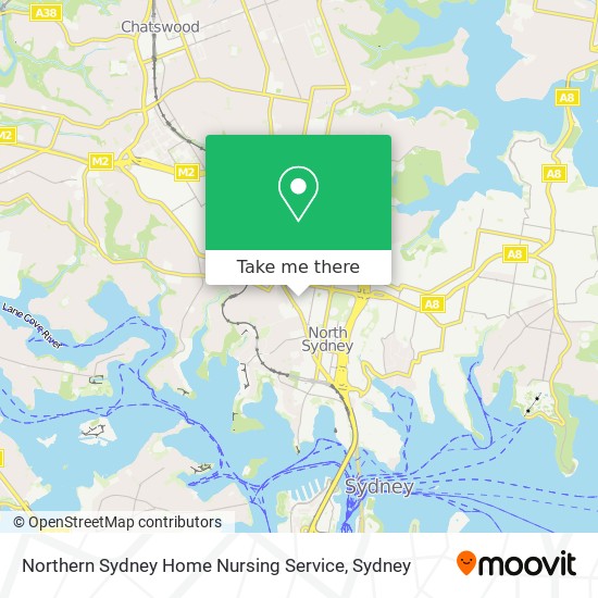 Northern Sydney Home Nursing Service map