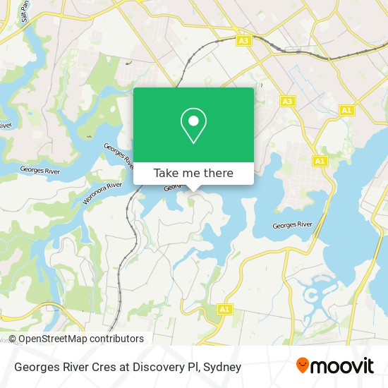 Georges River Cres at Discovery Pl map