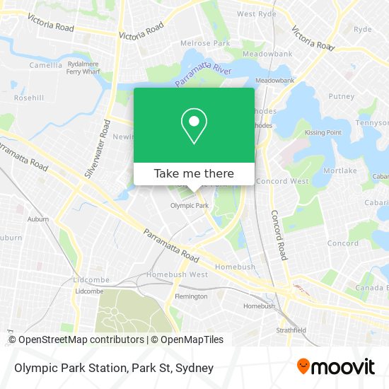 Olympic Park Station, Park St map