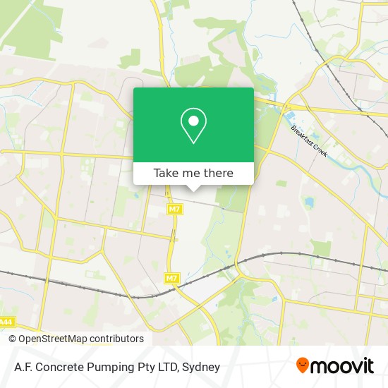 A.F. Concrete Pumping Pty LTD map