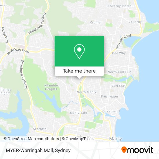 Mapa MYER-Warringah Mall