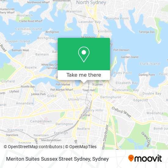 Mapa Meriton Suites Sussex Street Sydney