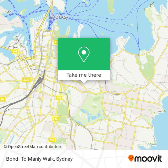 Mapa Bondi To Manly Walk