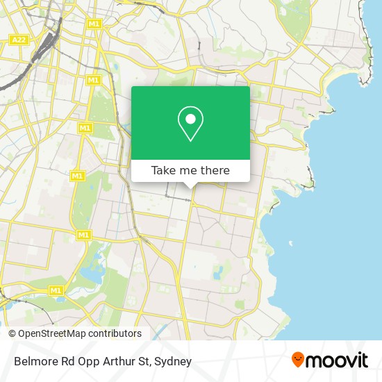 Belmore Rd Opp Arthur St map