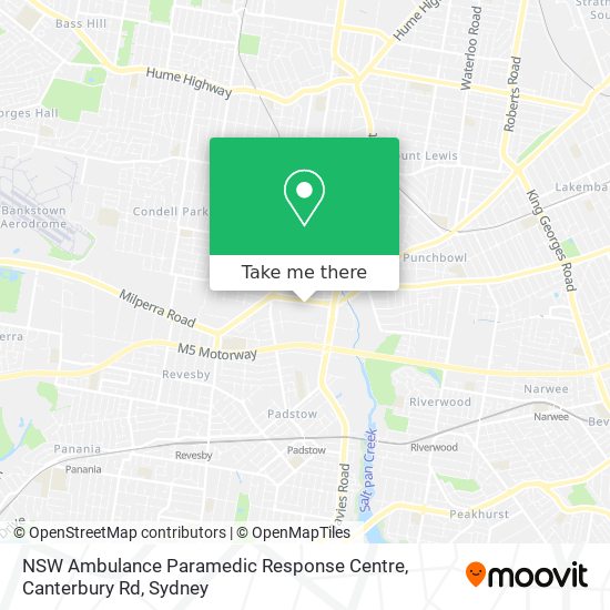 NSW Ambulance Paramedic Response Centre, Canterbury Rd map