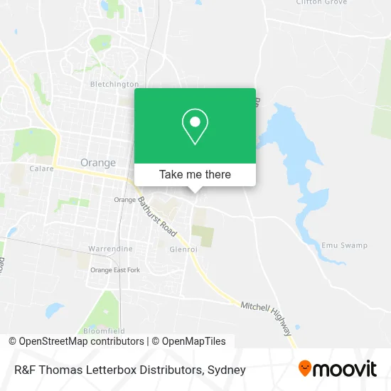 R&F Thomas Letterbox Distributors map
