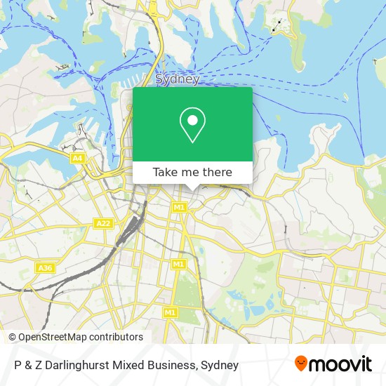 P & Z Darlinghurst Mixed Business map