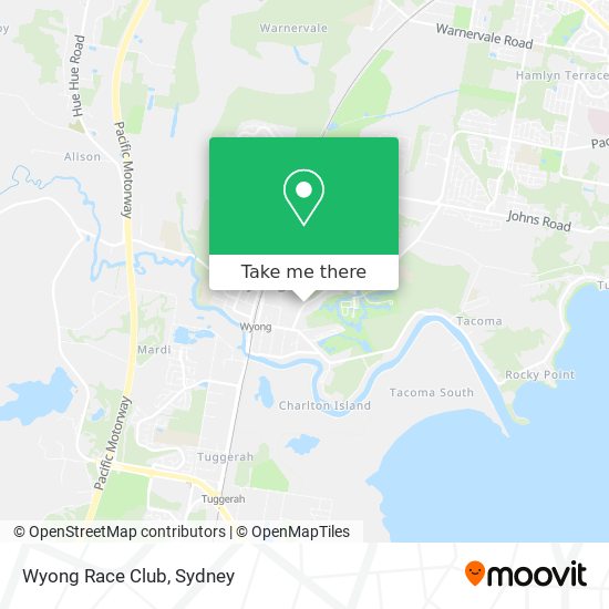 Wyong Race Club map