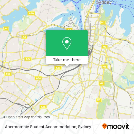 Mapa Abercrombie Student Accommodation