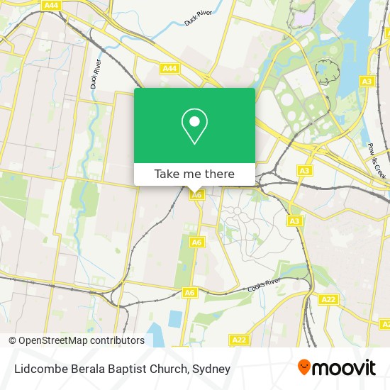 Mapa Lidcombe Berala Baptist Church